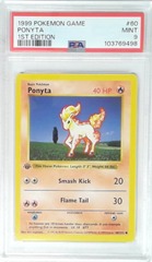 V1950: 1999: Ponyta: 60/102: 1ST Edition: Game: PSA: 9: MINT: 103769498
